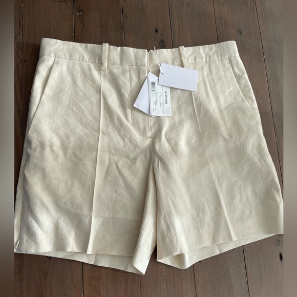 RRP US$275 Helmut Lang women linen blend shorts summer sand NWT - Picture 1 of 6